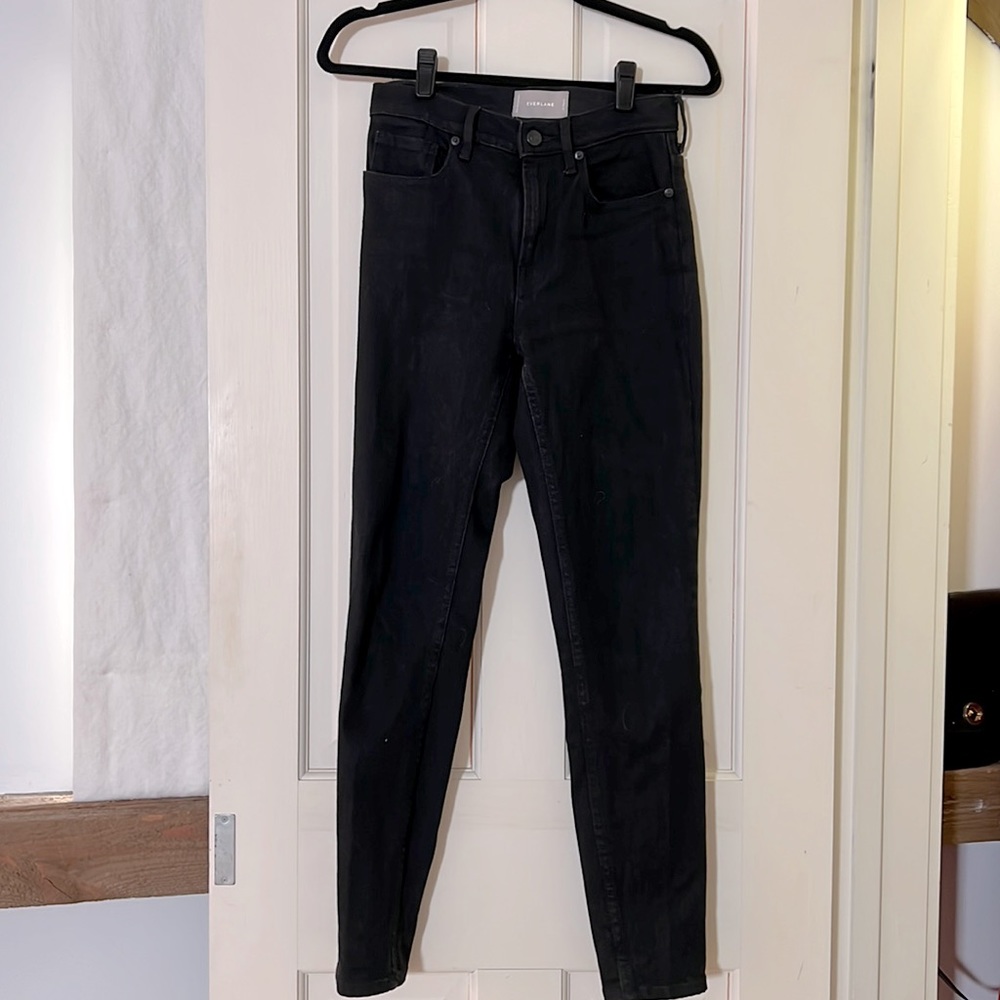 Everlane high rise straight leg black jean